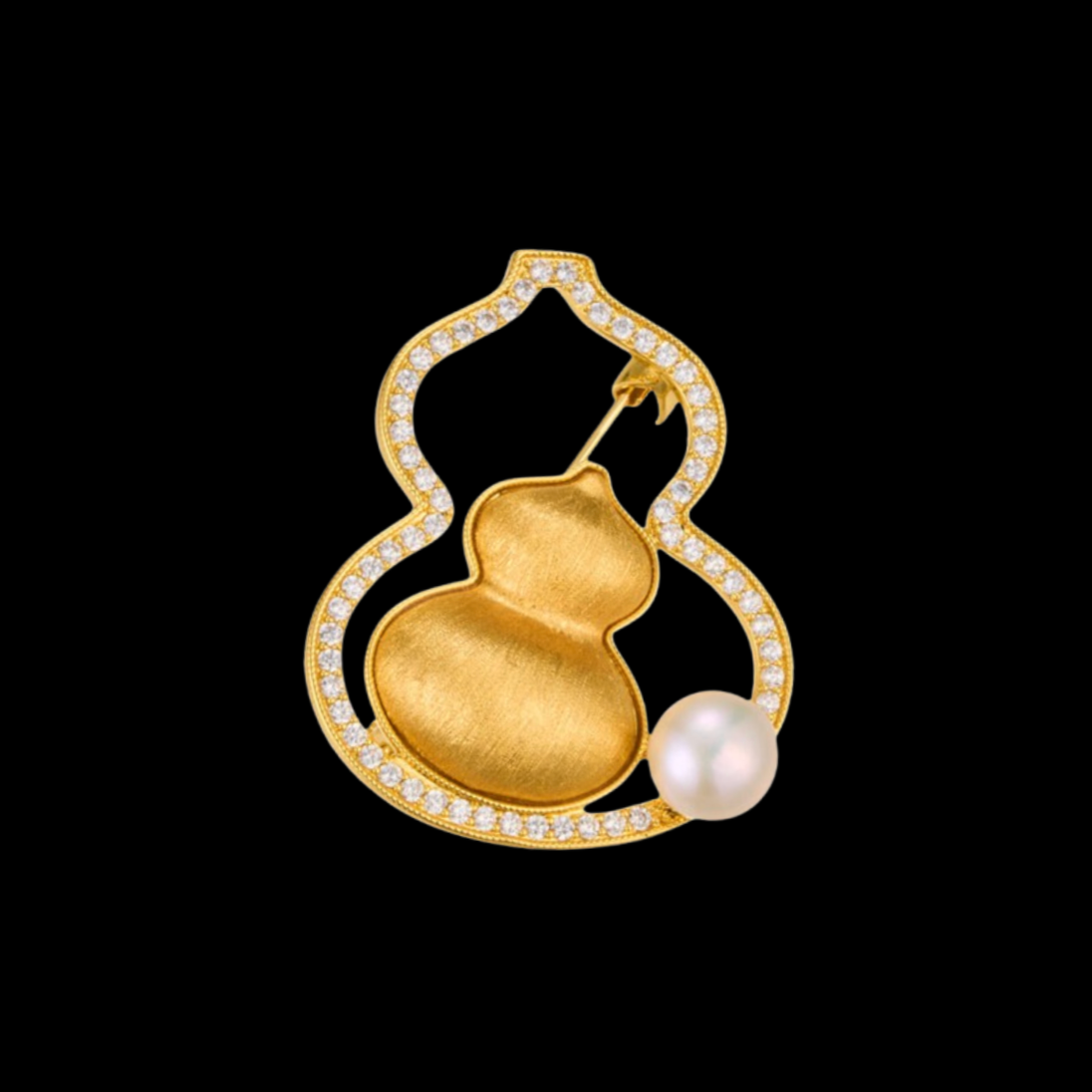 AVELIA Golden Halo Gourd Pearl Brooch