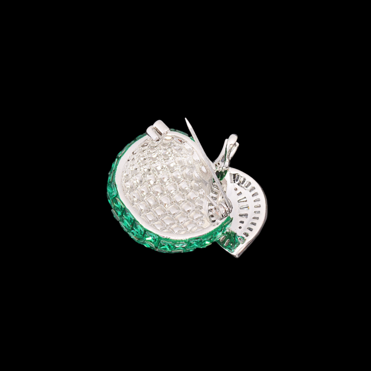 AVELIA Green Crystal Apple Brooch