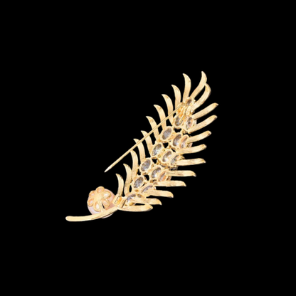 AVELIA Green Crystal Fern Brooch