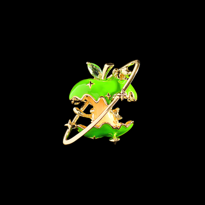 AVELIA Green Enamel Apple Brooch