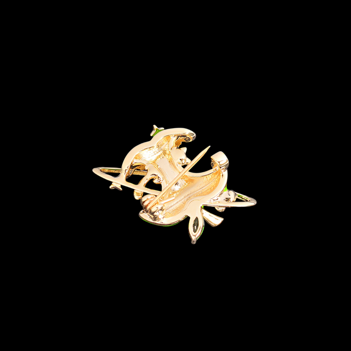 AVELIA Green Enamel Apple Brooch