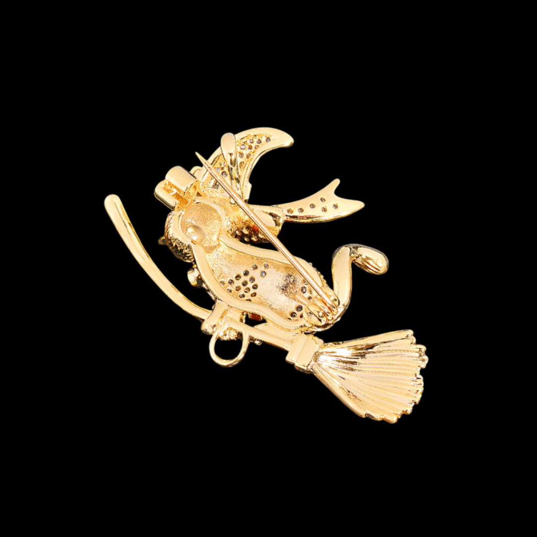 AVELIA Halloween Witch Cat Brooch