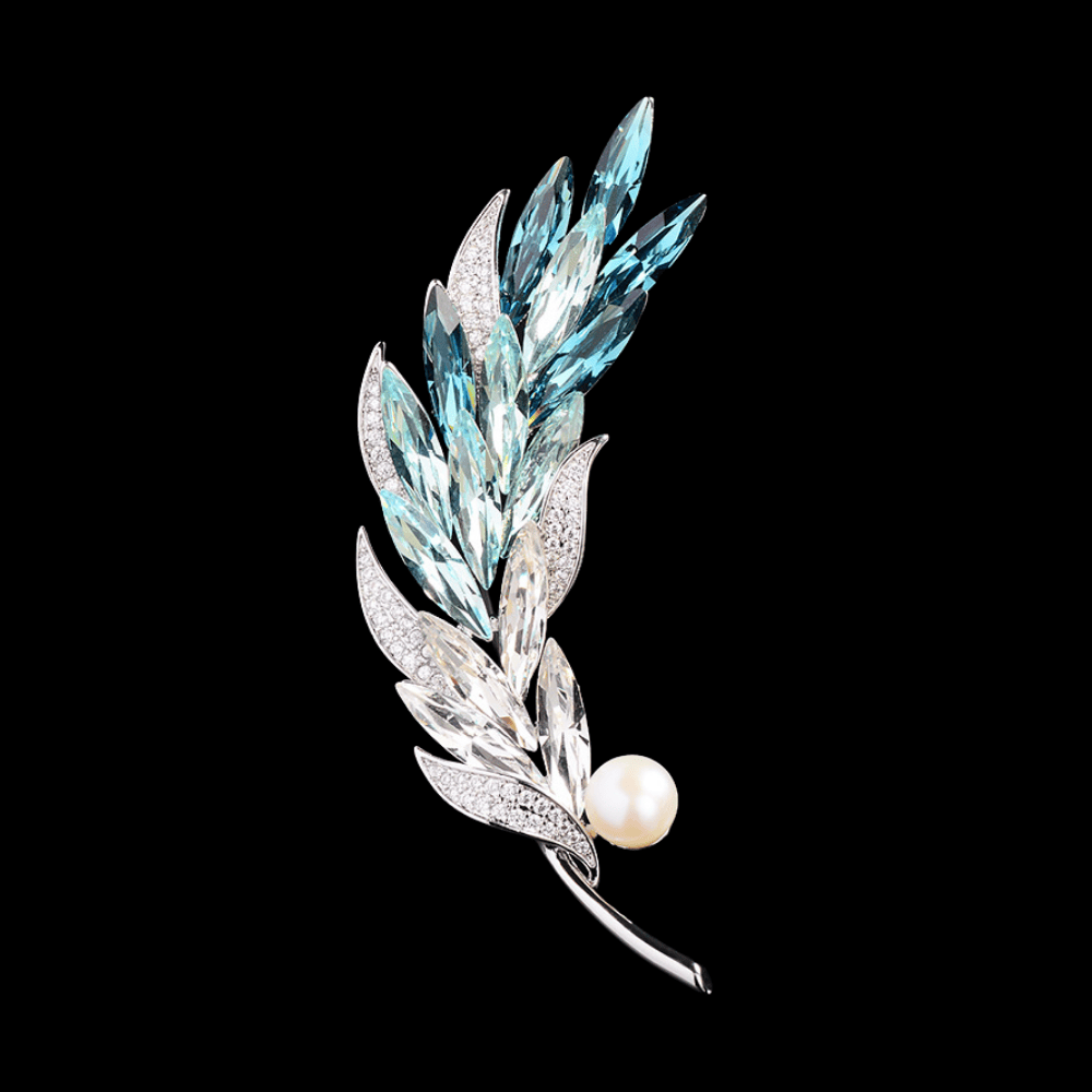 AVELIA Ice Blue Crystal Wheat Brooch