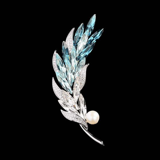 AVELIA Ice Blue Crystal Wheat Brooch