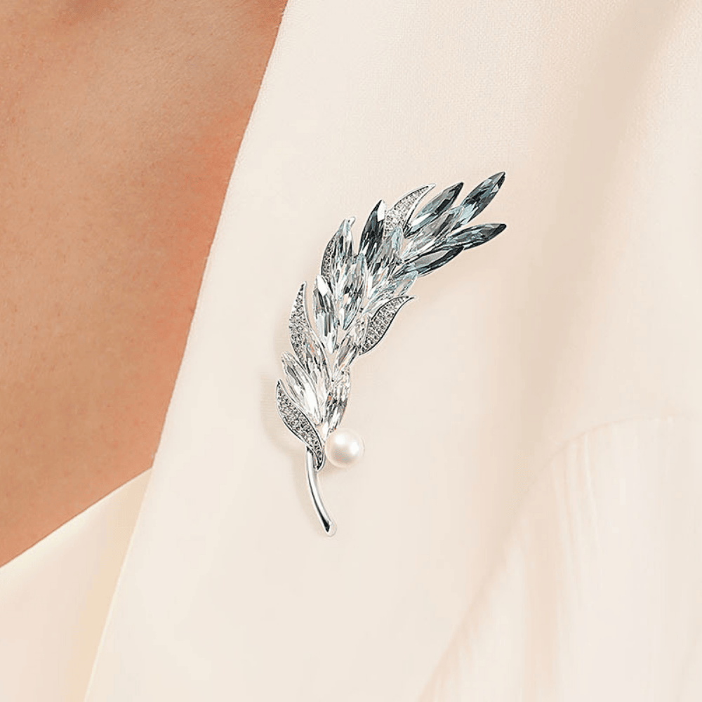 AVELIA Ice Blue Crystal Wheat Brooch