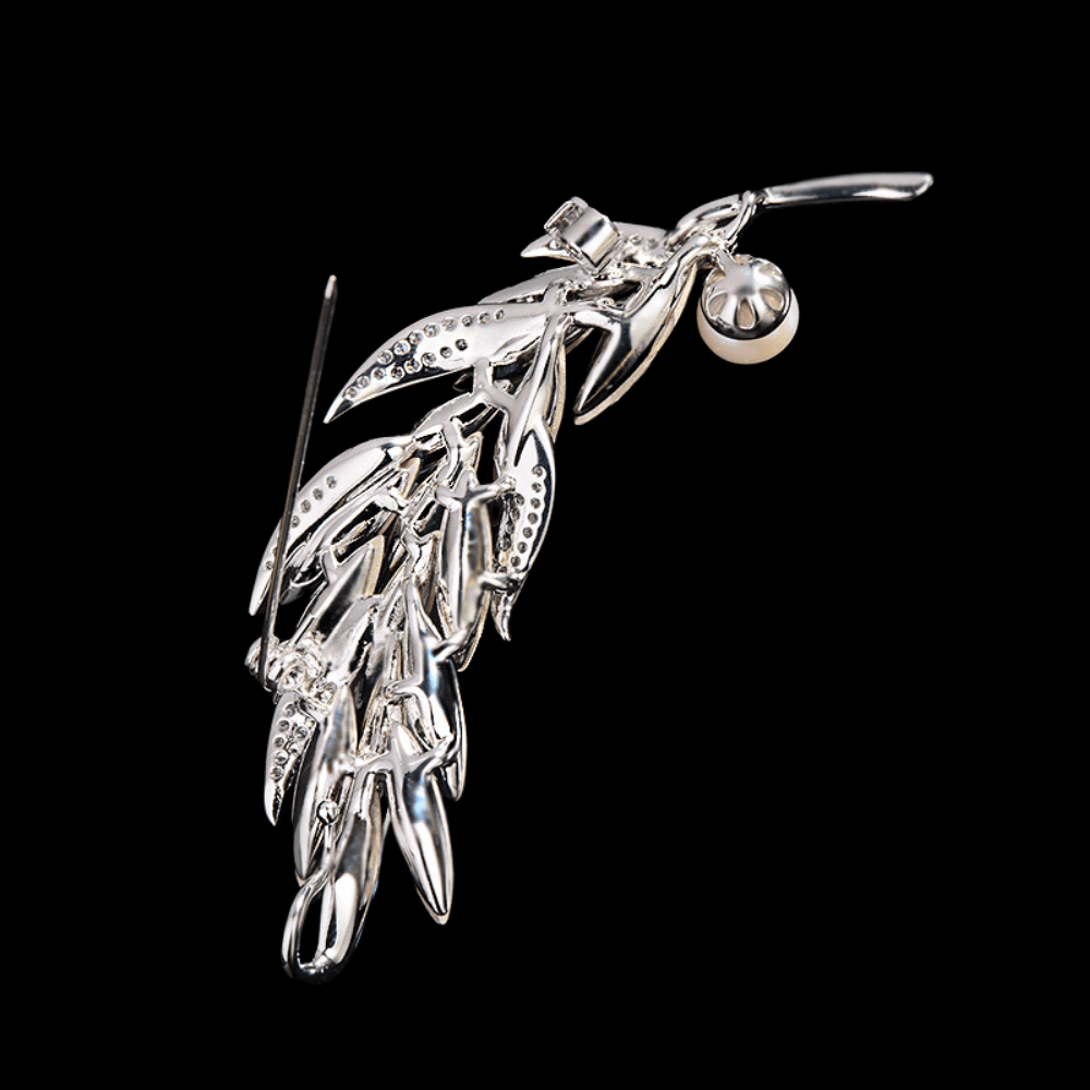 AVELIA Ice Blue Crystal Wheat Brooch