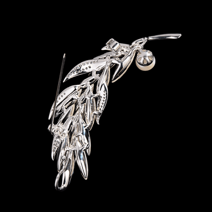 AVELIA Ice Blue Crystal Wheat Brooch