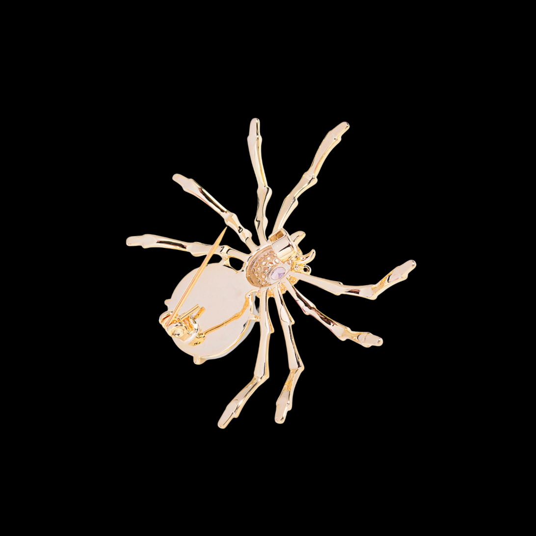 AVELIA Ivory Chalcedony Spider Brooch
