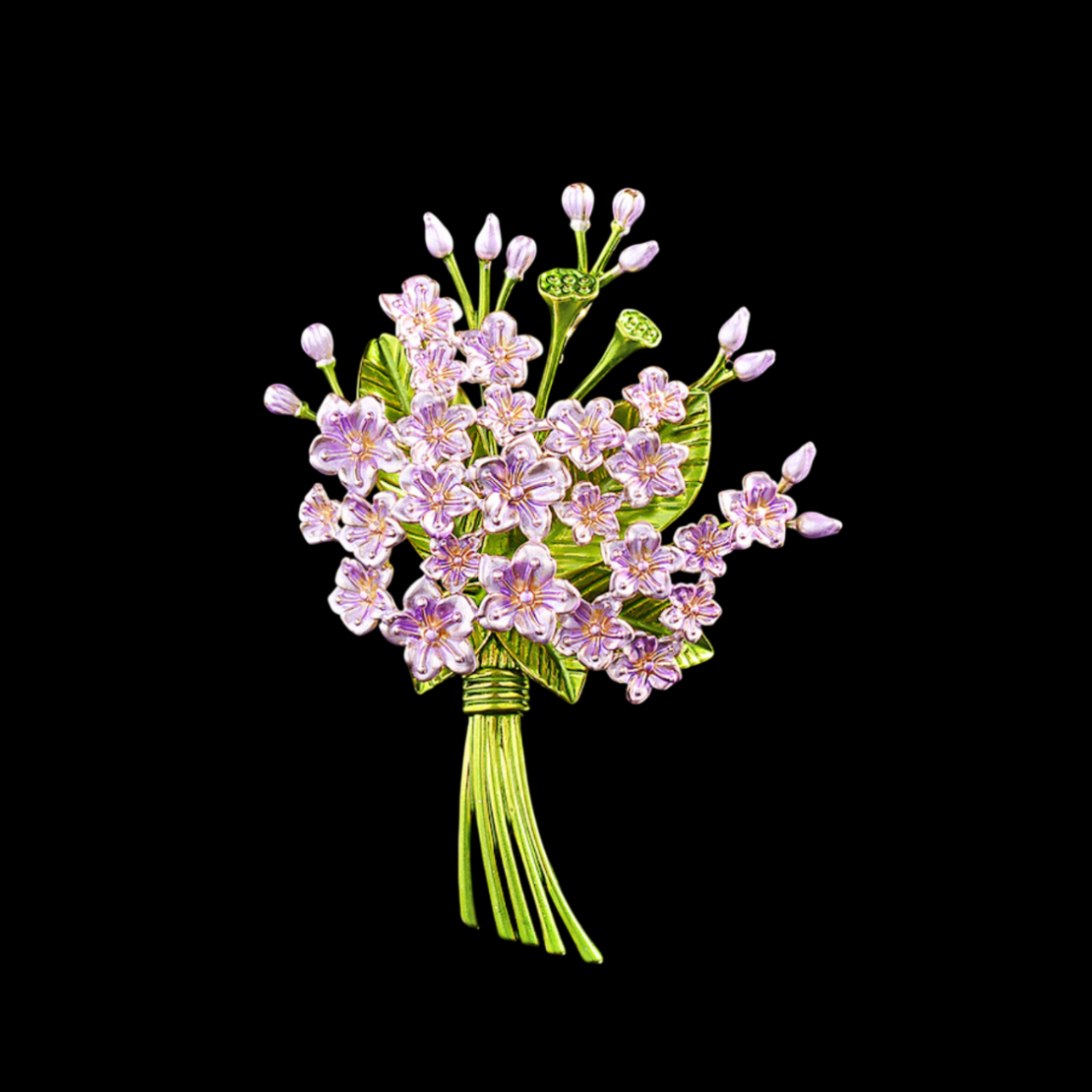 AVELIA Lavender Enamel Forget-Me-Not Brooch