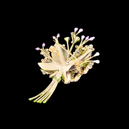 AVELIA Lavender Enamel Forget-Me-Not Brooch