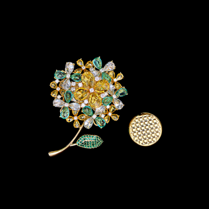 AVELIA Magnetic Crystal Hydrangea Brooch