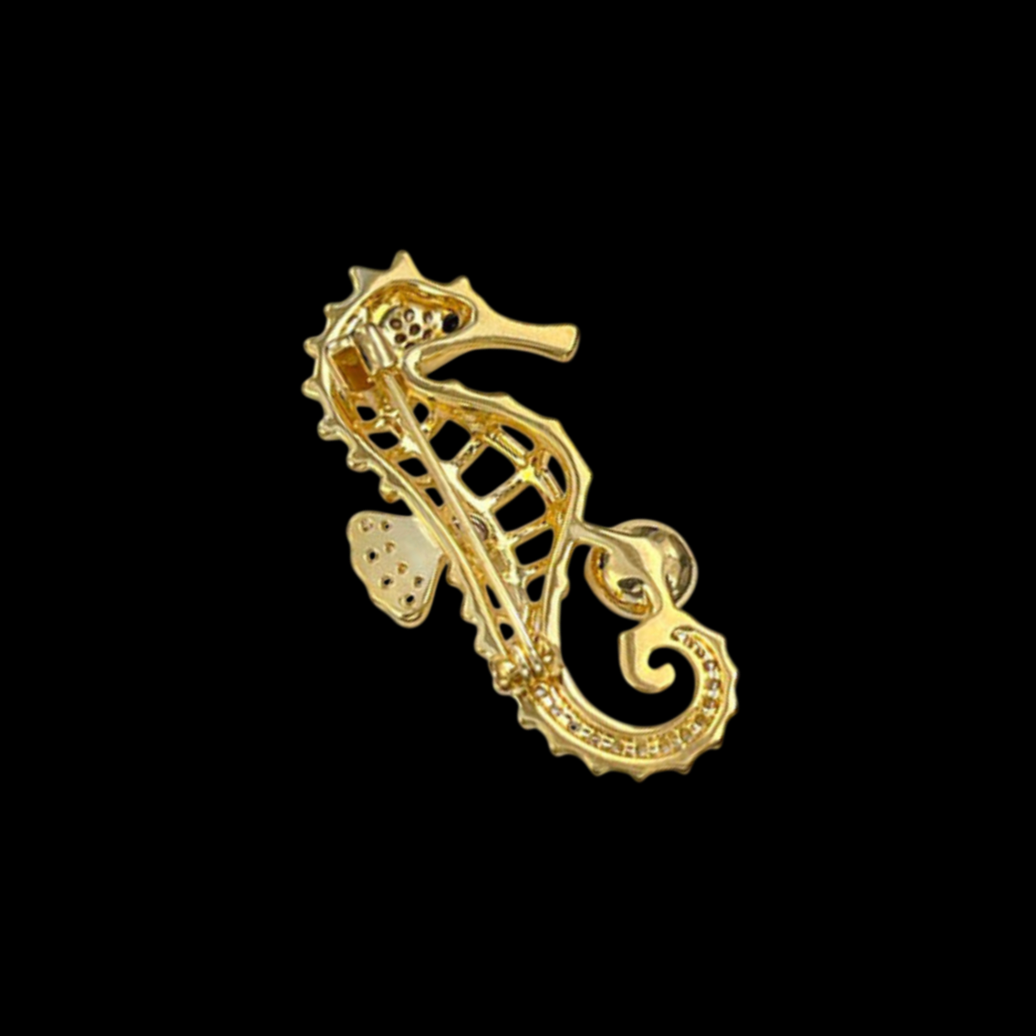 AVELIA Men's Gold Seahorse Brooch
