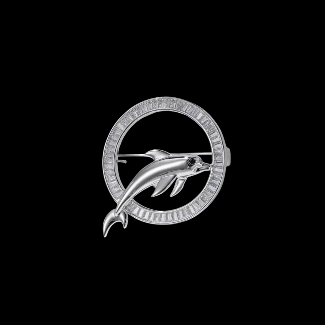 AVELIA Men's Silver Dolphin Brooch
