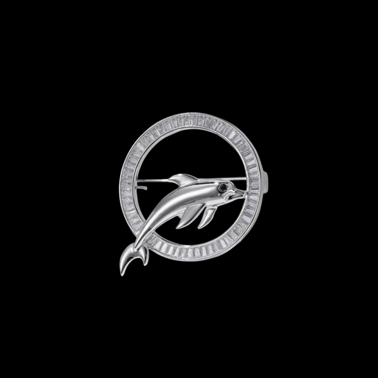 AVELIA Men's Silver Dolphin Brooch
