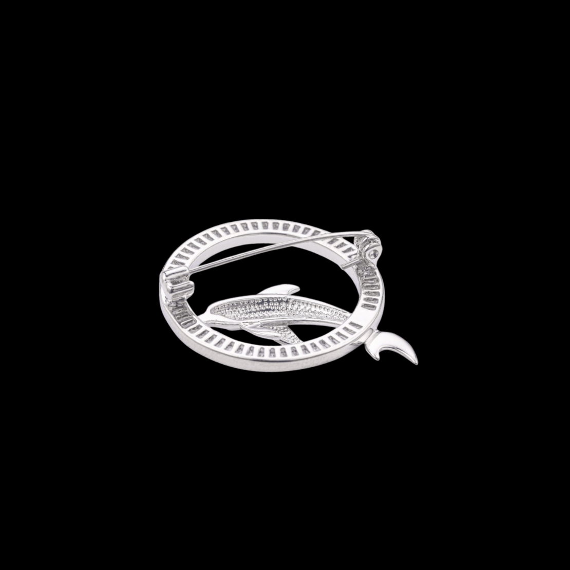 AVELIA Men's Silver Dolphin Brooch