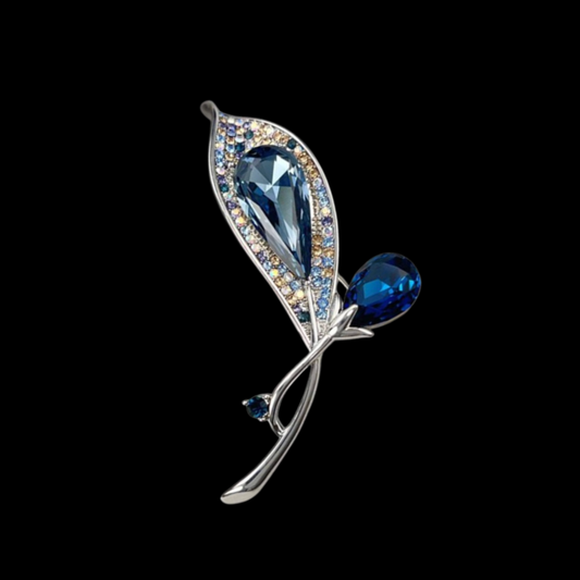 AVELIA Midnight Blue Calla Lily Brooch