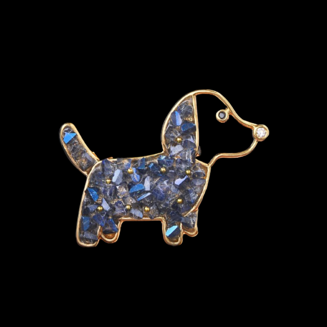 AVELIA Midnight Mosaic Pup Brooch
