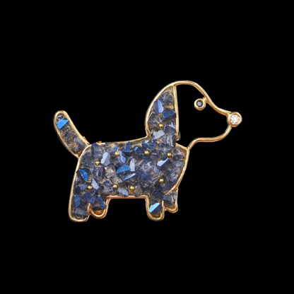 AVELIA Midnight Mosaic Pup Brooch