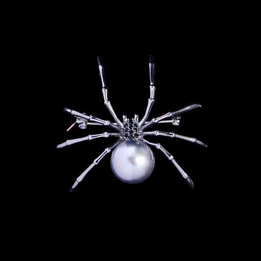 AVELIA Midnight Pearl Spider Brooch