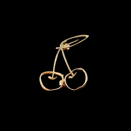 AVELIA Minimalist Gold Cherry Brooch