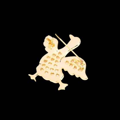 AVELIA Mother of Pearl Dancing Goose Brooch