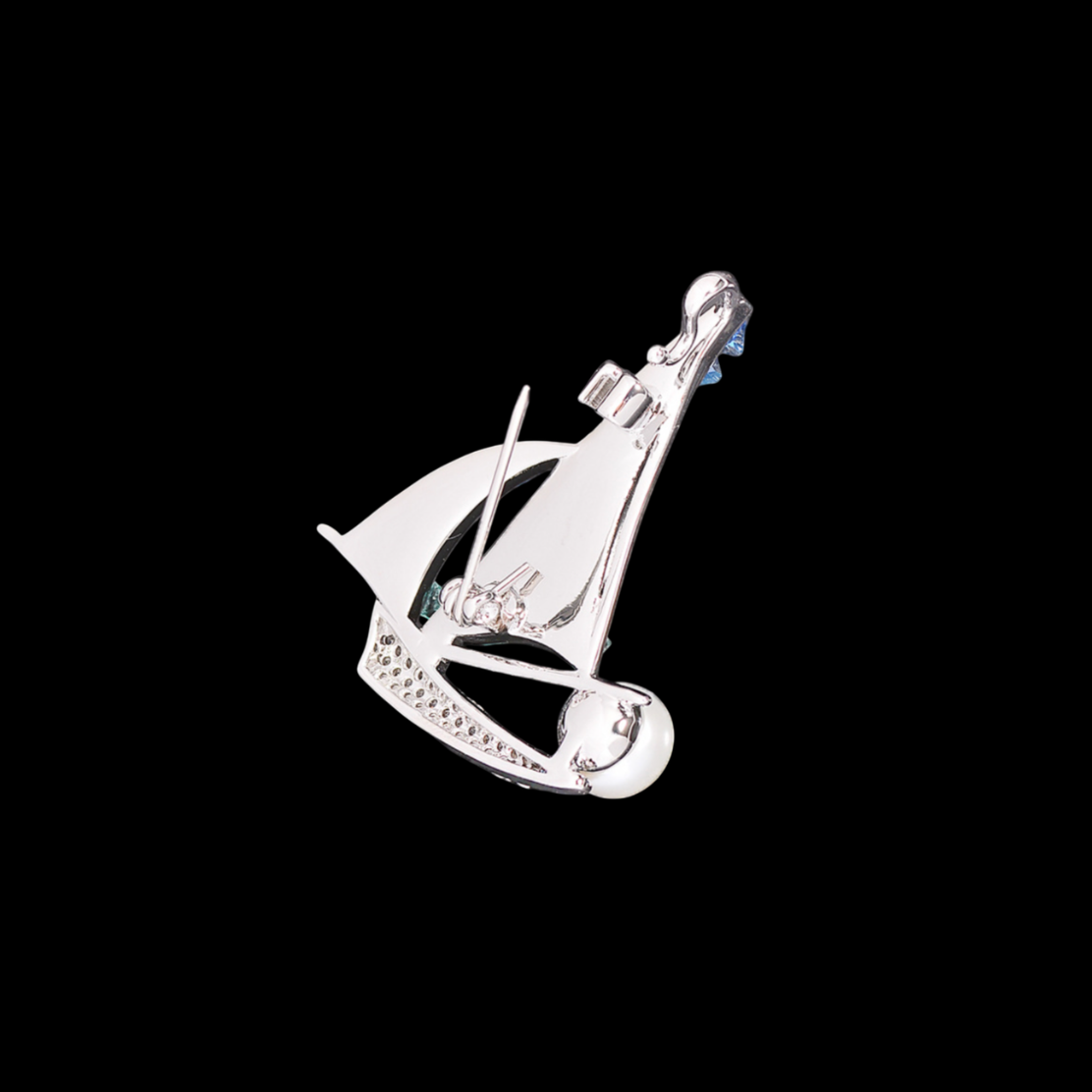 AVELIA Ocean Blue Sailboat Brooch