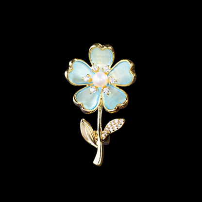 AVELIA Pale Blue Pearl Forget-Me-Not Brooch