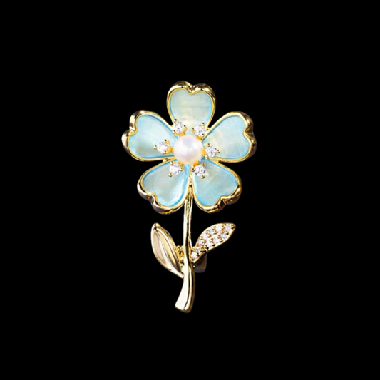 AVELIA Pale Blue Pearl Forget-Me-Not Brooch