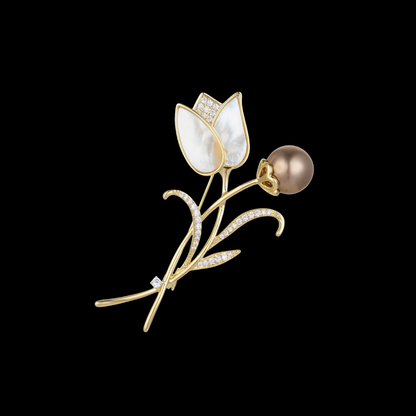 AVELIA Pearl Bloom Tulip Brooch