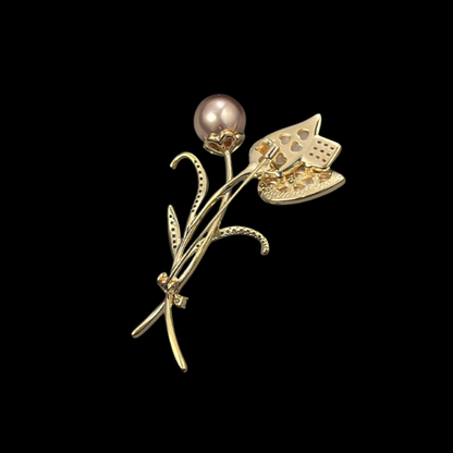 AVELIA Pearl Bloom Tulip Brooch