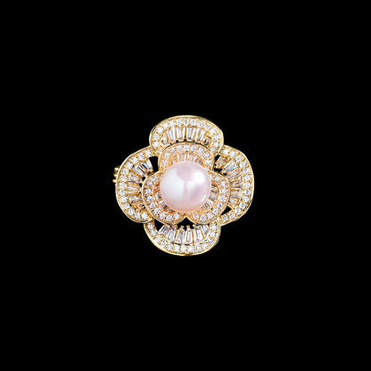 AVELIA Pearl Halo Camellia Brooch
