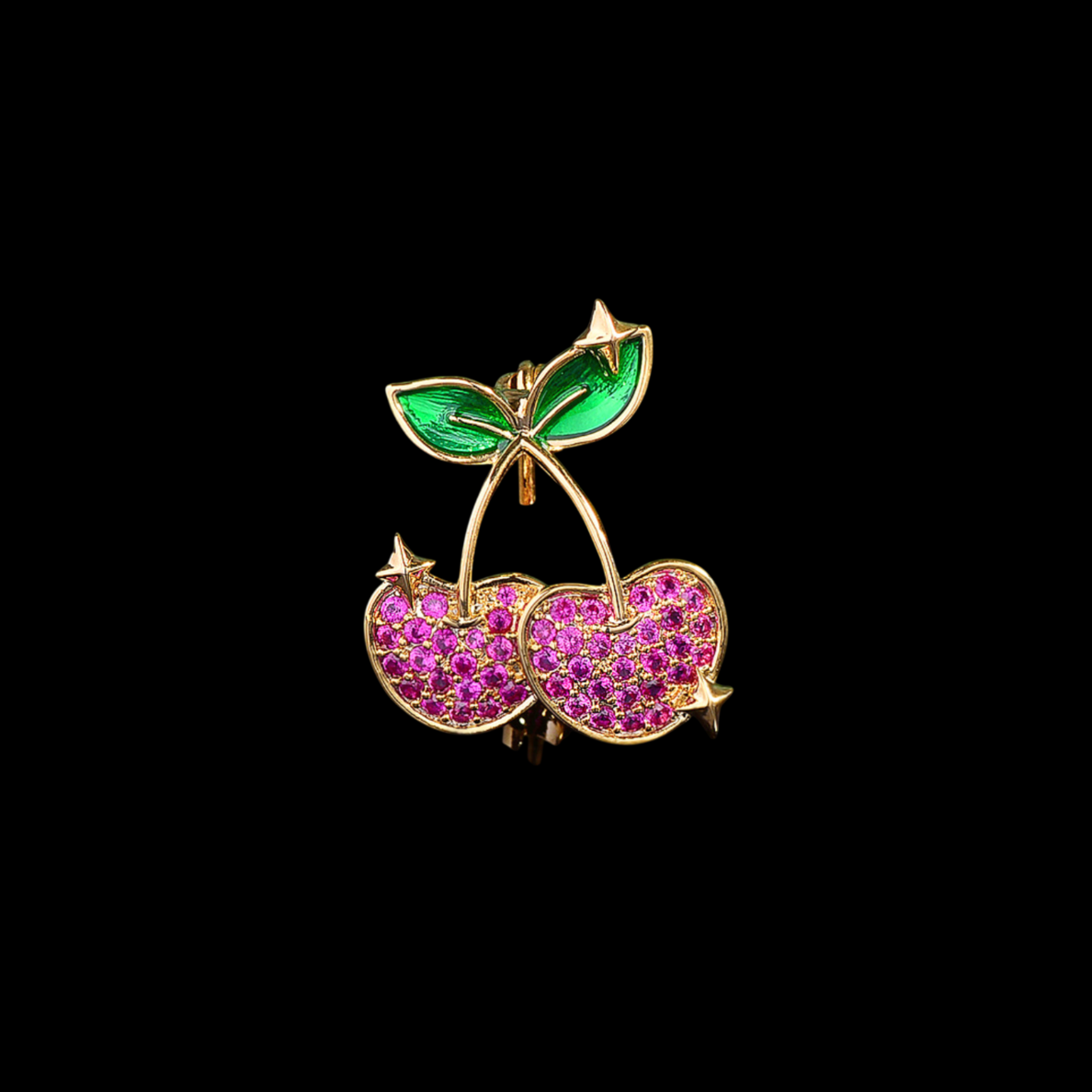 AVELIA Pink Crystal Cherry Brooch