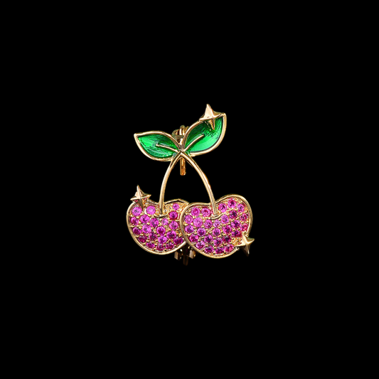 AVELIA Pink Crystal Cherry Brooch