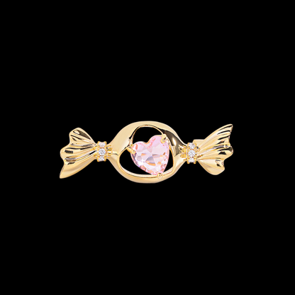 AVELIA Pink Heart Candy Brooch