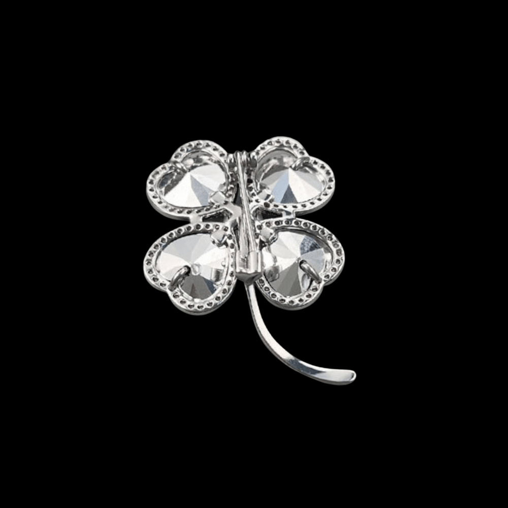 AVELIA Purple Crystal Four Leaf Clover Brooch