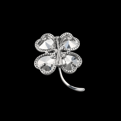 AVELIA Purple Crystal Four Leaf Clover Brooch