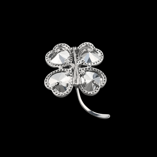AVELIA Purple Crystal Four Leaf Clover Brooch