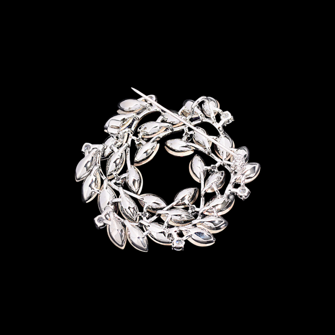AVELIA Purple Pink Crystal Wreath Brooch