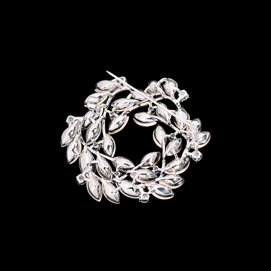 AVELIA Purple Pink Crystal Wreath Brooch