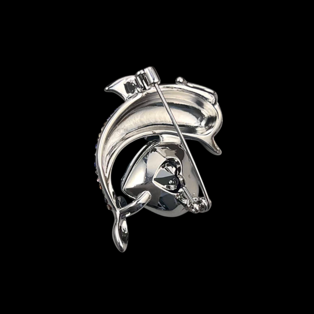 AVELIA Rainbow Heart Dolphin Brooch