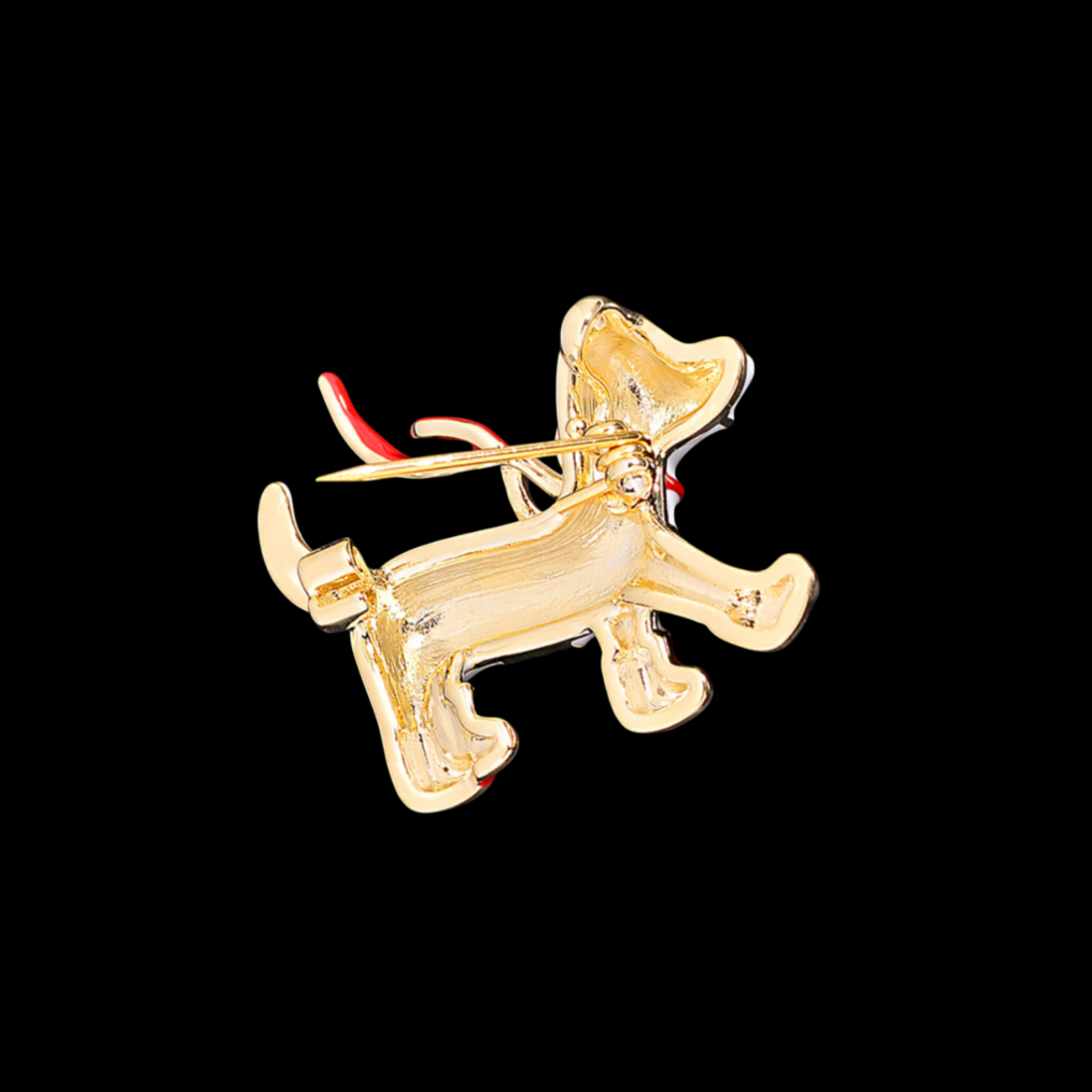 AVELIA Red Boots Spotted Dog Brooch