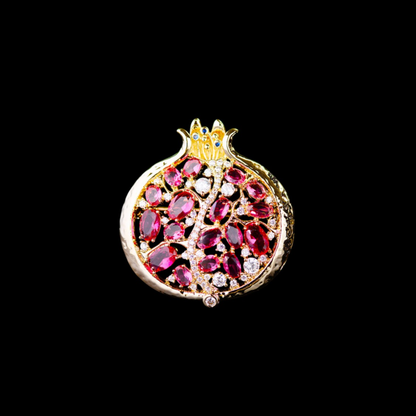 AVELIA Red Crystal Pomegranate Brooch