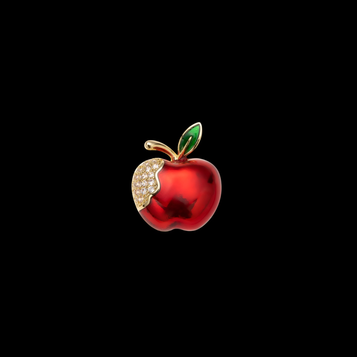 AVELIA Red Enamel Apple Brooch