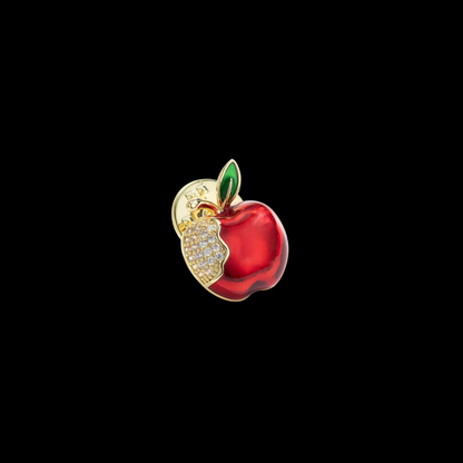 AVELIA Red Enamel Apple Brooch