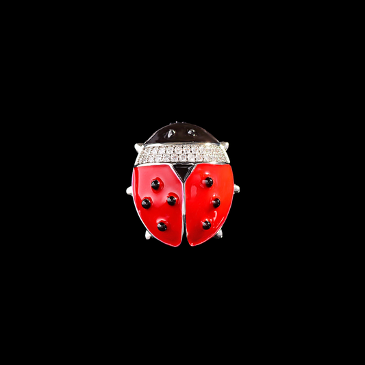 AVELIA Red Enamel Ladybug Brooch