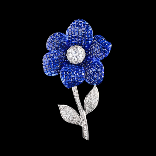 AVELIA Royal Blue Crystal Forget-Me-Not Brooch