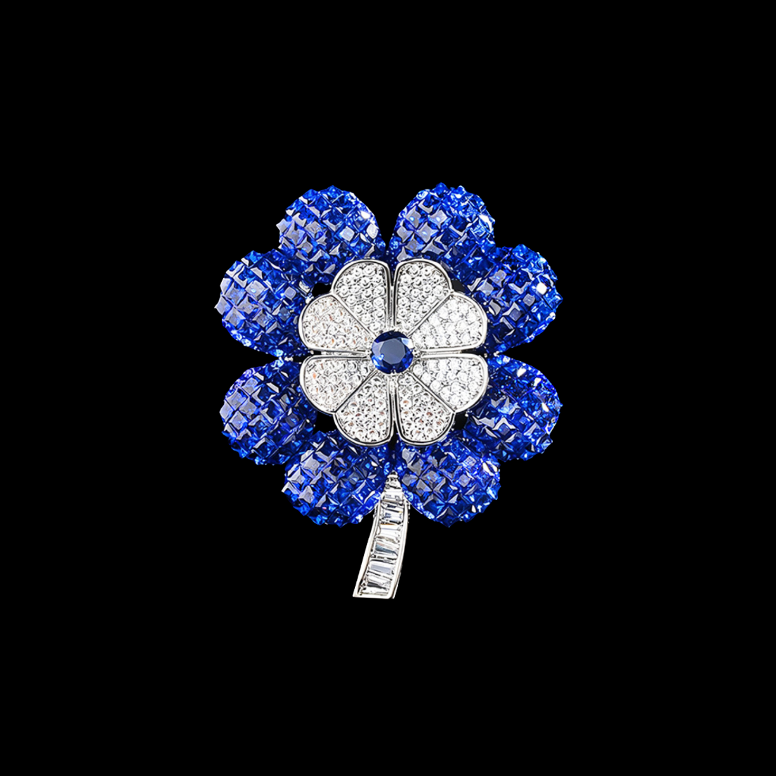 AVELIA Sapphire Clover Brooch