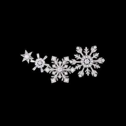 AVELIA Silver Crystal Snowflake Cluster Brooch