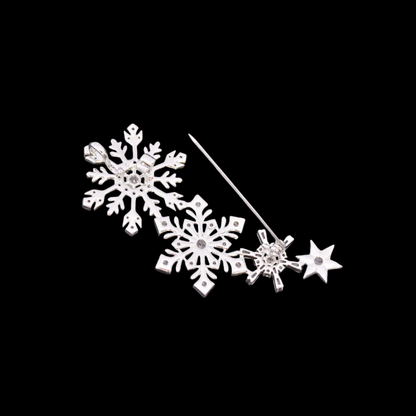 AVELIA Silver Crystal Snowflake Cluster Brooch