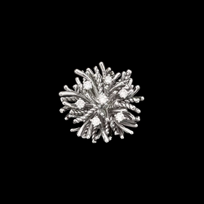 AVELIA Silver Magnetic Firework Brooch